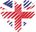 Logo of 5 Best Dating Sites - UK, Heart Shaped Image of UK flag.